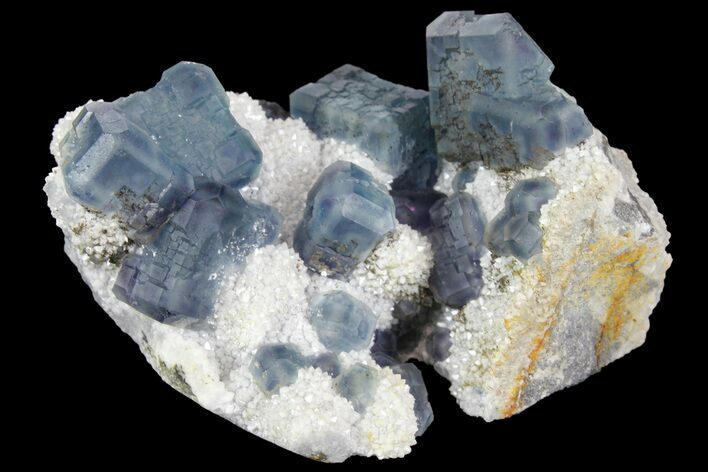 Multicolored Fluorite Crystals on Quartz - China #149747